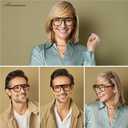 AMOMOMA 3 Pack Retro Blue Light Aviator Reading Glasses for Women Men,Oversized Large Computer Reader Frame AM6163