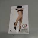 comeondear Womens Sexy Black Fishnet Thigh High Stockings Solid Top (Black)