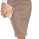ODCOCD Women's Faux Suede Pencil Skirt Size L