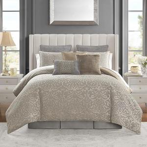 DI ELLEN TRACY 6 PCS MEDALLION COMF SET, Queen