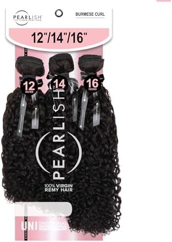 Sensationnel Pearlish multi bundle - burmese curl deep pearl conditioned 15a soft remy beauty supply sew in or glue on human hair layered lengths (16 18 20 inch, NATURAL/BLACK)