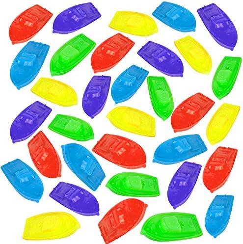 ArtCreativity Blow Mold Toy Boats for Kids, Set of 36, Floating Plastic Pool and Bath Tub Toys in Vibrant Colors, Summer Water Toys for Lake, Beach, Bathtub, Cute Party Favors for Boys and Girls