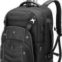 2-in-1 Large Rolling Laptop Backpack for Women Men, 50L Backpack with Wheels, USB Charging Port, TSA Lock & Shoe Compartment Carry On Luggage for Travel, College, Sports, Gym, Weekend Trip