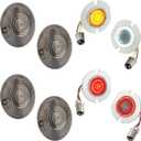 NTHREEAUTO 1157 Front Rear LED Turn Signals 3 1/4 inch Flat Smoked Lens Covers Brake Running Light Compatible with Harley Road King Electra Glide Touring