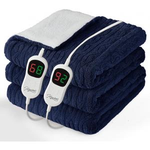 Homemate Electric Heated Blanket Queen - 84"x90" Heating Bed Blankets Throw with 10 Heating Levels 8 Hours Auto Off Fast Heating Over-Heated Protection Ultra Soft Warm Flannel ETL Certified (11-abyss)
