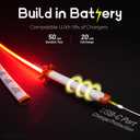 RENGENG Light Up Sword, 40 Inches Rechargeable Plastic Replica with Belt & Stand, Sword with Original Texture