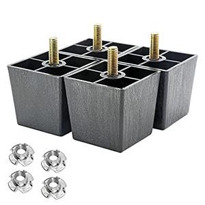 Murtenze 4Pack 2 inch Sofa Legs, Square Tapered Plastic Couch Legs Replacement Furniture Legs with M8 Hanger Bolts for Chair Sofa Dresser Cabinet Loveseats Ottoman Bed