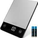 JOYHILL Food Scale, 22lb Digital Kitchen Scale Food Ounces and Grams for Weight Loss, Baking and Cooking, Premium Stainless Steel Food Weight Scale with LED Display, Batteries Included, Silver