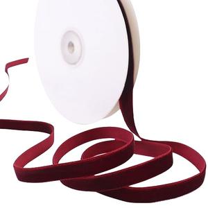 Burgundy Velvet Ribbon 3/8'' 10 Yards Fabric Ribbon Maroon Ribbon Trim Single Face Spool Satin for Gift Wrapping Bow Making Christmas Decoration