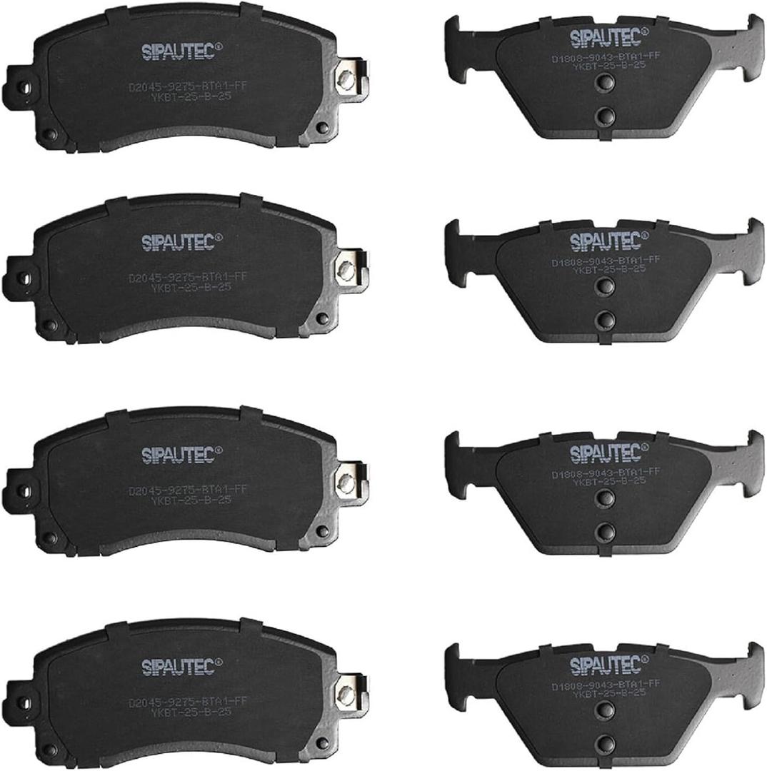 Front & Rear Carbon Fiber Ceramic Brake Pads Compatible with Subaru Forester, Outback Legacy Crosstrek 2019 2020 2021 2022 2023 2024 2025 | OEM Fitment | Low Noise | Dust Free | 8 Brake Pads