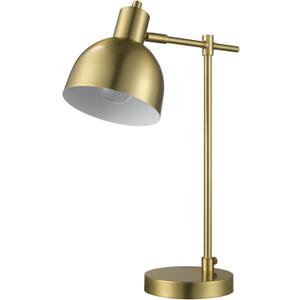 GLOBE Electric 61000058 18" Desk Lamp, Matte Brass Finish, Matte Black Metal Shade, Pivot Joint, On/Off Rotary Switch on Socket, E26 Base Bulb, Lamp for Living Room, Home Office