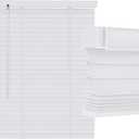 Cordless 2" Slats Wood Blinds - Blackout Light Filtering Horizontal Window Blinds with Privacy & Heat Insulation, Custom Sizes W15-90" for Bedroom, Living Room etc (White Color No. 501)