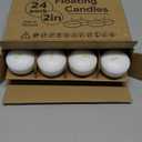 24 Pack 3 Inch White Unscented Floating Candles – Long 9 Hour Burn, Smokeless – Premium Paraffin Wax – Perfect for Weddings, Parties, Spa, Centerpieces, Special Occasions & Home Décor
