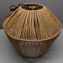 Rattan Light Fixture, 4-Light Boho Chandelier Kitchen Island Come with Brown Rattan Rope Lampshade, Dining Room Bedroom or Living Room