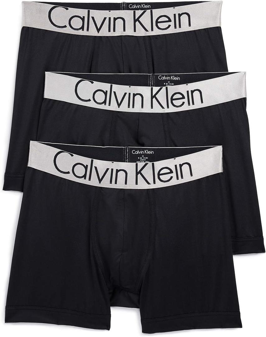 Calvin Klein Men's Cotton Classics 3-Pack Trunk (Large, Black/Black/Black)