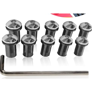 UGSHY 11 PCS Motorcycle Windshield Bolts Screws Kit, 5MM Durable Matal Vehicle Screw Fasteners Accessories with Installation Tool, Universal Waterproof Windshield Screws Replacement (Silver)