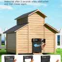 Automatic Chicken Coop Door Solar Powered, 15.15" H x 10.62" W, with Timer, Light Sensor & LED Display, Anti-Pinch Design, Windproof & Weatherproof for All Seasons (Black)