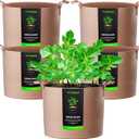 VIVOSUN 5-Pack 25 Gallons Grow Bags Heavy Duty Thickened Nonwoven Fabric Pots with Strap Handles Tan