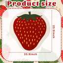 Tinideya Strawberry Bath Mat, Fruit Shaped Kitchen Bathroom Rug, Cute Summer Strawberry Welcome Front Door Rugs Soft Absorbent Non Slip Washable for Bathroom Sink Tub Bedroom Entryway Indoor Floor Mat