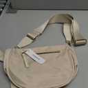 Spacious Nylon Crossbody Bag Bum Bag Handbags Wallets Purses Trendy Shoulder Bag for Women (Beige)