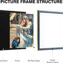 16x20 Velvet Picture Frame, Navy Blue 16x20 Velvet Photo Frame with Vintage Gold Border, 16 by 20 Poster Frame with HD Real Glass Horizontal & Vertical Display for Tabletop and Wall Decor (1 Pack)