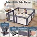 Large Baby Playpen for Babies and Toddlers 79x71 Inch, Adjustable Foldable Indoor & Outdoor Play Pen for Toddlers Twins Baby Fence Play Yards with Breathable Mesh Anti-Fall Playpen,Dark Grey