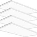 2x4 LED Flat Panel Light, 4 Pack 7800LM Drop Ceiling Light Fixture, 5000K Flat Panel LED Ceiling Lamp 0-10V Dimmable 2x4 Recessed Edge-Lit Troffer Fixture for Office Kitchen, ETL Listed