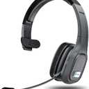 Bluetooth Headset, 60Hrs Working Time with Noise Canceling, Trucker Wireless Headset with Mic & Mute, Voice Control, Bluetooth Headphones Multipoint for Truck Driver, Office, CallCenter, Phone/PC (Lightgrey)