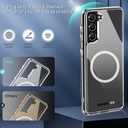 for Samsung Galaxy S21+ Plus Clear Case with Magnetic, Anti-Yellowing TPU & PC Back Cover Camera Protection, Wireless Charging Compatible