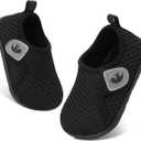 FEETCITY Baby Shoes Boys Girls First Walking Shoes Infant Sneakers Lightweight Slip On Shoe Black
