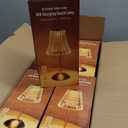 Liliful 8 Pcs LED Portable Cordless Table Lamp Touch Battery Operated Rechargeable Gold Desk Lamp 3 Color Dimmable for Bedroom Living Room Dining (Gold,Rose Style)