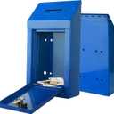 Metal Donation Box-Suggestion Box with Slot and lock-Cash Lock box for Money-Secure Drop Box-Comment and ballot voting box-comes with pre-drilled holes for easy wall mounting 10 X 6 X 2.5"(Blue)
