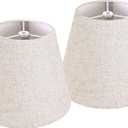 GO&SO 9" Lamp Shades Set of 2 Small Mini,5"9"6.4" Spider Lampshades for Table Lamps Oatmeal Beige Lampshade Replacement,Modern Lamp Shade for Nightstand (Clip Lamp Adapter Holder Not Included)