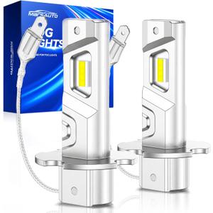 Marsauto H3 Fog Light Bulb, 600% High Bright H3ll H3 Led Fog Lights 12,000LM 6500K White Strong Penetration,1:1 Mini Szie Plug & Play Fog Bulb for Car, Truck, SUV, Pack of 2
