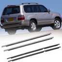 4pcs Outer Door Window Moulding Trim Weatherstrip Seal Belt Compatible with 1998-2007 Land Cruiser 100 Series, 1998-2007 LX450, Replace#75710-60061 75720-60061 75730-60041 75740-60041