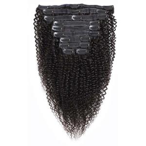 Curly Clip in Hair Extensions Real Human Hair for Black Women Brazilian 3C 4A Kinky Curly Human Hair Clip in Extensions 10Pcs with 21Clips 120G/Set Natural Black 16 Inch