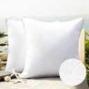 Phantoscope Pack of 2 Outdoor Waterproof Solid Throw Decorative Pillow Cover Decorative Square Outdoor Pillows Cushion Case Patio Pillows for Couch Tent Sunbrella (18''x18'', White)