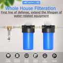 WHC40 Sediment Filter, 40 & 100 & 200 Micron Reusable Spin Down Sediment Water Filter, Whole House Water Filter for Well Water, Home Pre-filtration System, 1" MNPT + 3/4" FNPT + 3/4"MNPT