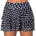 Aleumdr Women's Waistband Layered Swimdress Ruffle Swim Skirt Swimsuit Bottom, XL