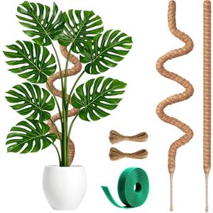 2 Pack 63 Inch Moss Pole for Plants, Tall Moss Poles for Climbing Plant-Monstera, Handmade Coco Coir Pole, Monstera Plant Support for Plant Grow