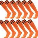 Ultrafun 6 Pairs Soccer Socks Color Stretchy Compression Knee High Tube Socks Football Athletic Socks for Men Women Teens (One Size)