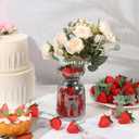 2 x Lusofie 30 Pcs Fake Strawberries Plastic Fake Strawberry 2.36 in Faux Artificial Strawberries for Decor Kitchen Party Decoration Realistic Faux for Photo Prop Home Wedding Photography Decoration