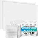 96 Pack Sound Proof Foam Panels for Walls, 1 X 12 X 12 Inches Acoustic Foam Panels, High Density Acoustic Panels Sound Absorbing, Noise Cancelling Studio Wedges, White (NOT INCLUDE ADHESIVE)