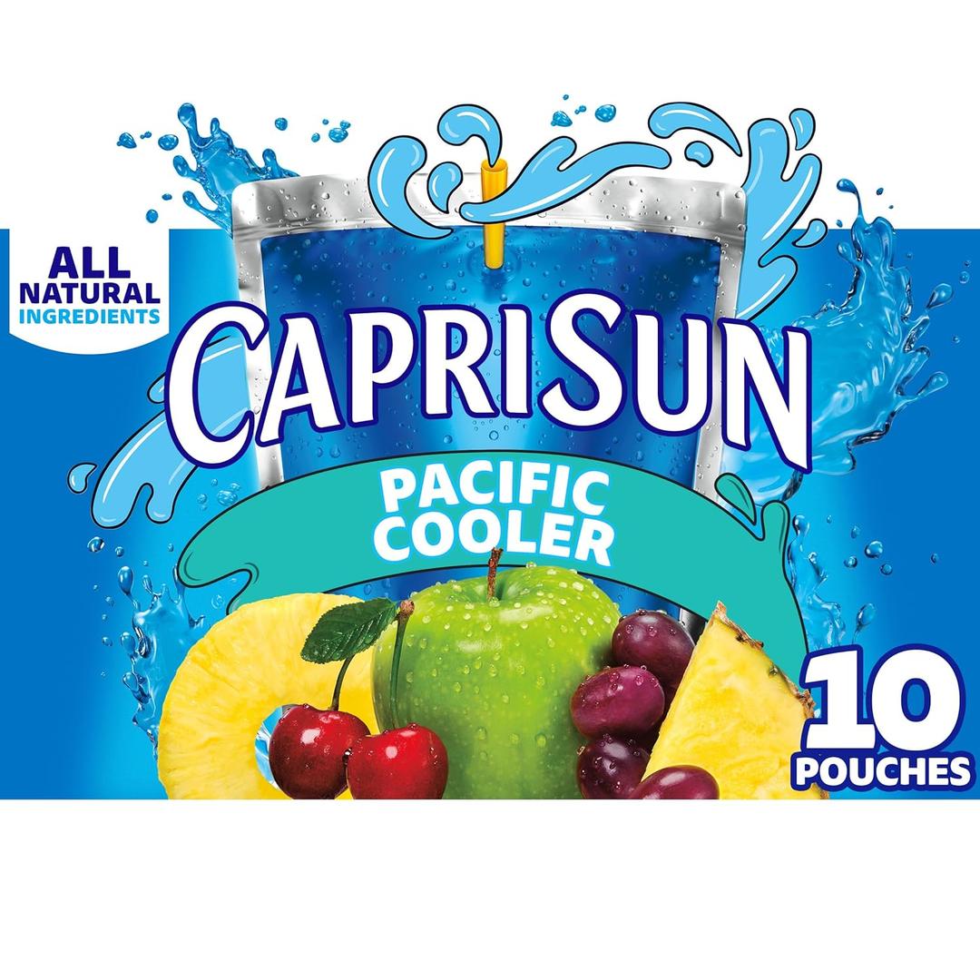 Capri Sun Pacific Cooler Mixed Fruit Flavored Juice Drink Blend, 10 ct Box, 6 fl oz Pouches BB 7/11/26