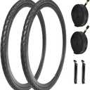 2 Pack 700x23C/25C/28C/35C/38C Bike Tires Plus Bike Inner Tubes Presta Valve 48mm or Schrader Valve 48mm Foldable Replacement Tires for Road Bicycle