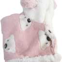 GabeFish Dog Cape Blanket for Small Dogs, Cute Puppy Fleece Pajamas, Cats Cold Weather Coat Wraps with Hood Pink Small (S: Recommand Weight 3-6 lbs (1.5-3kg))