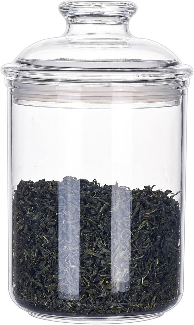 24oz Acrylic Storage Jar, Airtight Lid with Silicone Sealing Ring, Ideal Canister Container for Sugar, Tea, Spices, Herbs, Shells, Bath Salt, Christmas Decorative Apothecary Jars (Standard 701 ml)