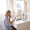 Acrylic Pen Holder Storage Box with Multi-Slot Design 2-Tier 48-Slot Large Capacity Pencil Organizer and Brush Stand for Desk Makeup Brushes Markers and Art Supplies (24.00X10.50X9.00CM)