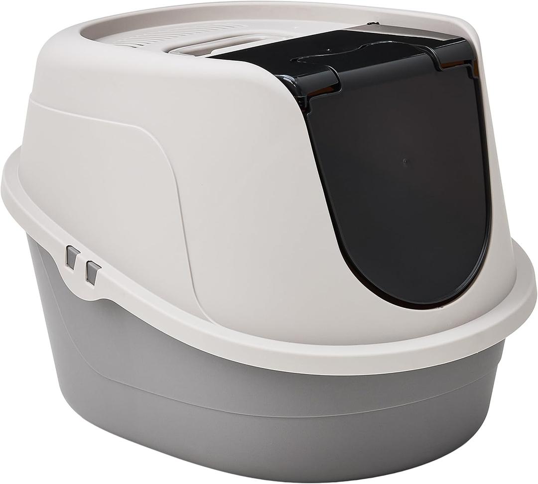Amazon Basics No-Mess Hooded Cat Litter Box, 61 x 46 x 43 Centimeters, Large
