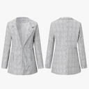 Women's Solid Color Pocket Long Sleeve Open Front Coat, Office Jacket Outwearm, Anti-Static